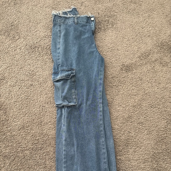 Blue Cargo Jeans - Picture 1 of 4